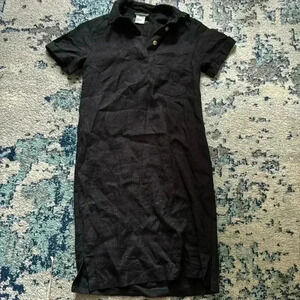 Harvé Bernard short sleeve linen shift dress small